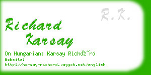 richard karsay business card